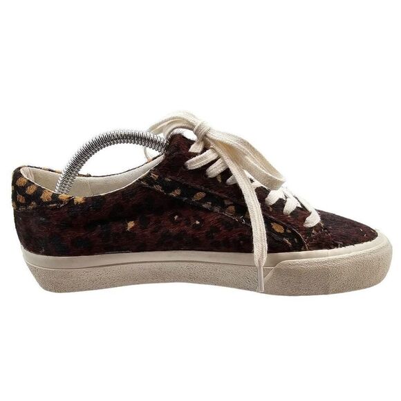 Madewell Womens 5.5 Sidewalk Low Top Sneakers in Painted Leopard Colorblock Calf - Picture 2 of 15